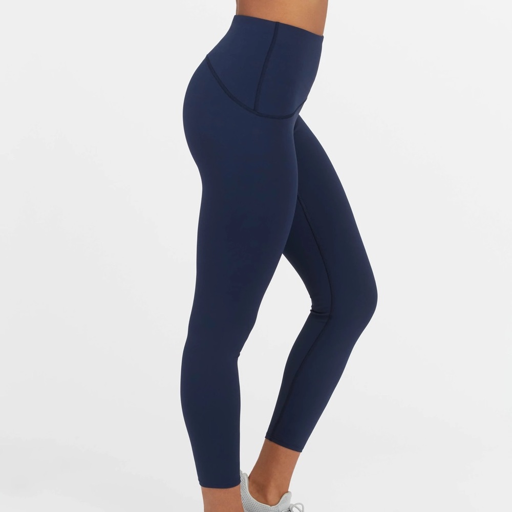 SPANX Booty Boost Active 7/8 Leggings High Rise Navy Blue Black Large